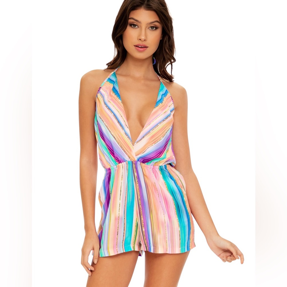 Luli Fama Multicolor Striped Swim Coverup - Picture 3 of 8
